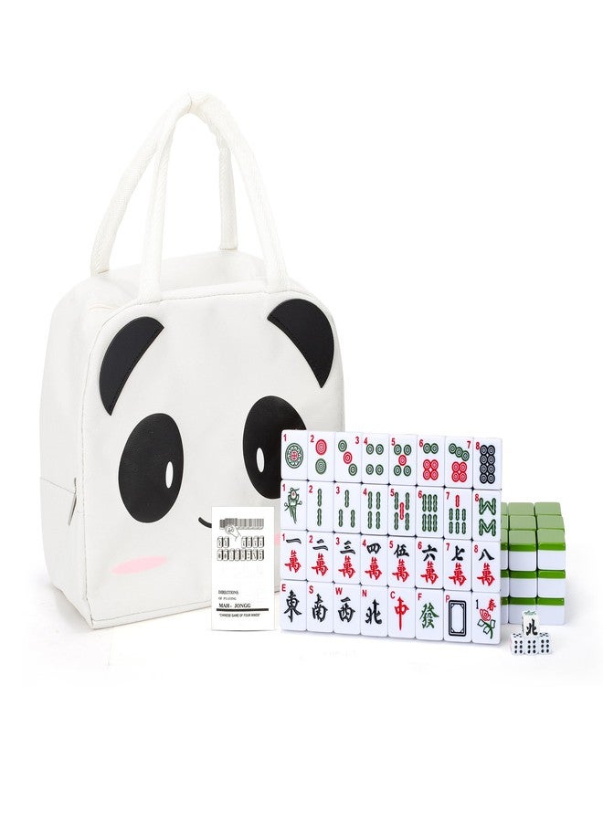 دريزل مجموعة لعبة ما جونغ مرقمة من دريزل، مقاس 28 مم - 1.1 بوصة، محمولة، 146 قطعة مميزة - مع دليل تعليمات للمبتدئين وحقيبة باندا - مثالية للسفر واللعب العائلي في أوقات الفراغ - Image 1